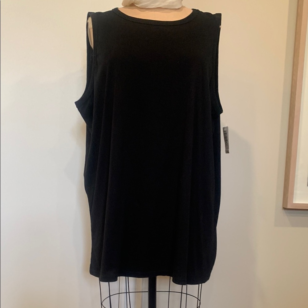 Torrid Black Sleeveless Jersey Top with cutout back